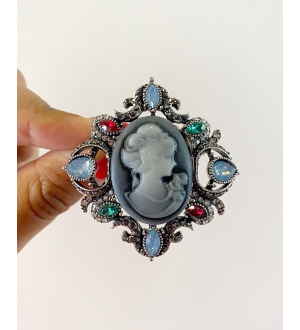 Renkli Cameo Broş