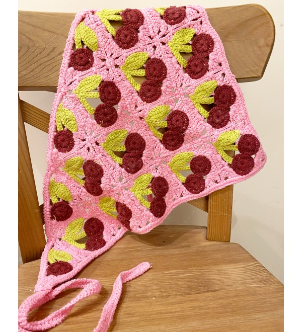 Kiraz Desenli Bandana 