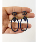 Arılı Oval Küpe