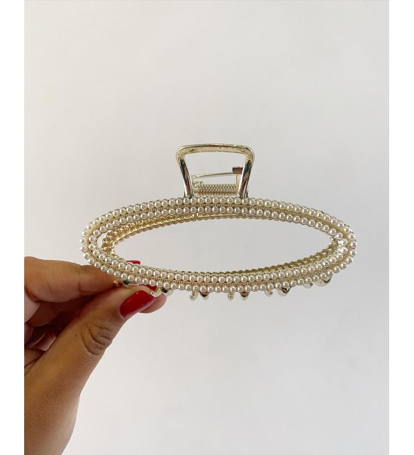 Oval İncili Mandal Toka