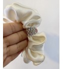 Taş Detay Saten Scrunchie