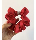 Taş Detay Saten Scrunchie