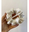 Taş Detay Saten Scrunchie