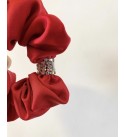 Taş Detay Saten Scrunchie