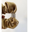 Taş Detay Saten Scrunchie