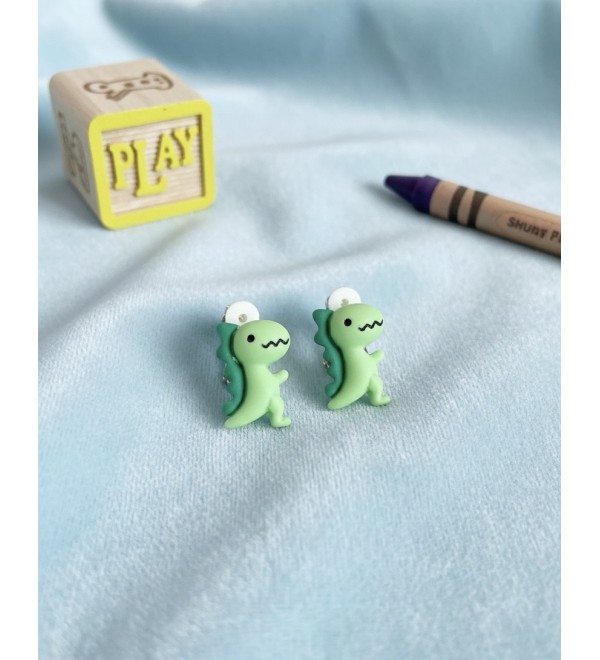 Klipsli İğnesiz Dinazor Küpe 